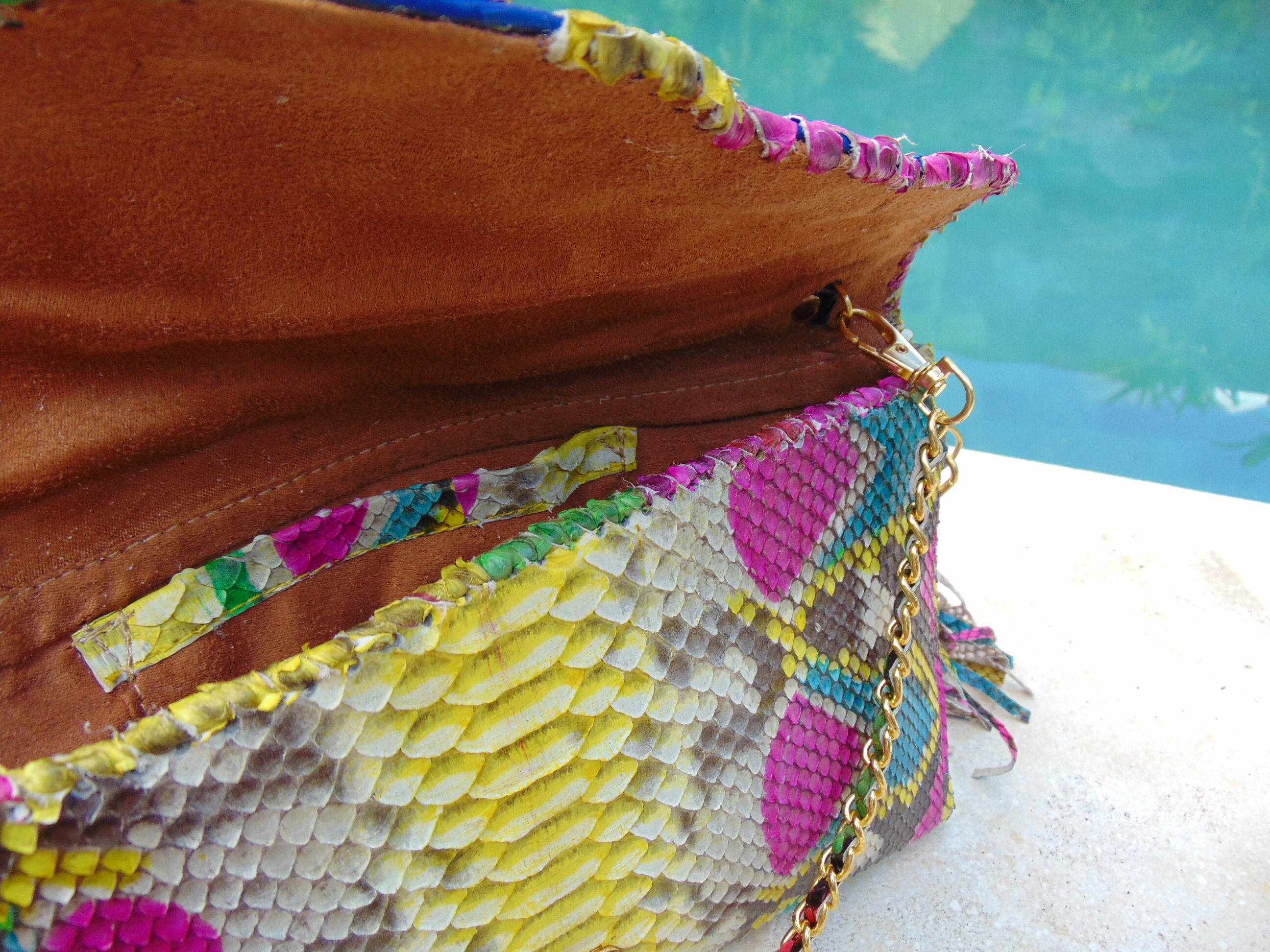 Colorful snakeskin purse hotsell