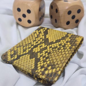 Portafoglio da uomo in pelle di pitone e serpente - Portafoglio bifold in pelle di lusso, edizione limitata esclusiva