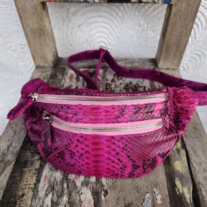 Echte Python Schlangenhaut Gürteltasche - Stylische Schulter Sling für Herren