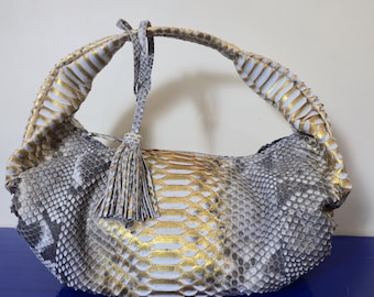 Hobo tas van echt pythonleer | Elegante, nonchalante damestas