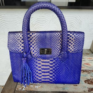 Handgefertigte echte Python Schlangenhaut Tasche Handtasche Handtasche echte Schlangenhaut Tasche echtes Leder Schlangenleder Geldbörse