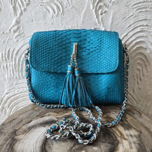 Handgefertigte echte Python Schlangenleder Einkaufstasche Handtasche echte Schlangenhaut Tasche echt Leder Schlangenleder Geldbörse Kreuz Schulter Schlangenleder Geldbörse