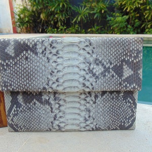 XXL Clutch Bag Handgemachte authentische Pythonleder-Handtasche aus Schlangenleder