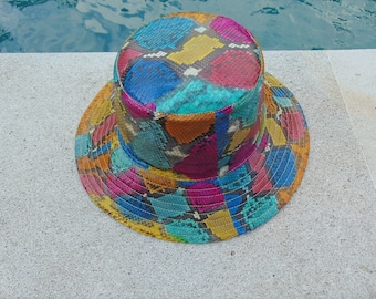 Python Snakeskin Bucket Hat – Luxury Fisherman Cap, Multi-Color