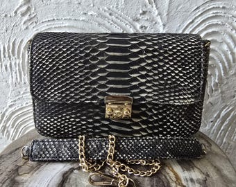 Torba na ramię ze skóry węża Python