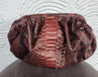 Snakeskin Cloud Bag – Elegant Leather Handbag & Clutch for Women