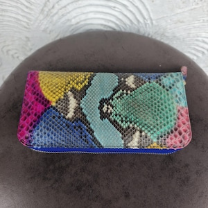 Echte Python Schlangenhaut Frau aus echtem Leder Schlangenhaut Original Python große Brieftasche Reißverschluss herum