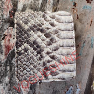 Cartera de piel de serpiente pitón auténtica para hombre: plegable, edición limitada exclusiva.