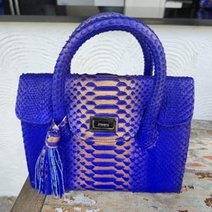 Handgefertigte echte Python Schlangenhaut Tasche Handtasche Handtasche echte Schlangenhaut Tasche echtes Leder Schlangenleder Geldbörse