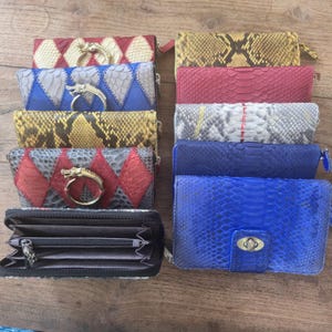 Python Snakeskin Wallet   10 pcs. : Real Leather long zip around