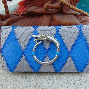 Echte Python Schlangenhaut Frau aus echtem Leder Schlangenhaut Original Python große Brieftasche Reißverschluss herum