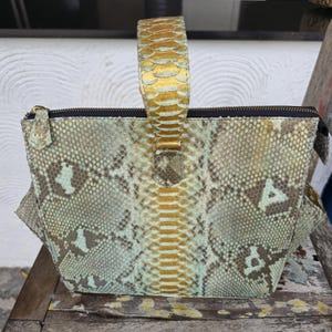 Handgefertigte echte Python Schlangenleder Einkaufstasche Handtasche echte Schlangenhaut Tasche echt Leder Schlangenleder Geldbörse Kreuz Schulter Schlangenleder Geldbörse