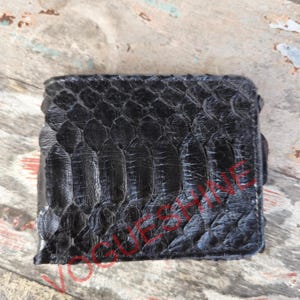 Cartera de piel de serpiente pitón auténtica para hombre: plegable, edición limitada exclusiva.