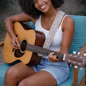 Gitarrengurt Python Schlangenleder - Echtleder, verstellbar, handgenäht