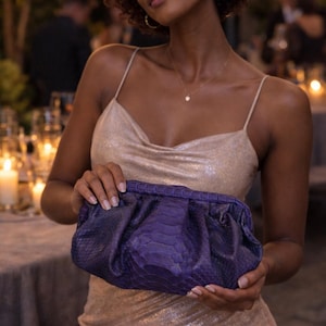 Python Schlangenleder Wolke Tasche - Elegante Lederhandtasche & Clutch für Damen