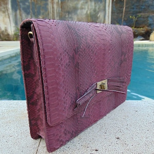 Handgemachte echte Python Schlangenhaut Leder Katzentasche - Einzigartige Luxushandtasche & Geldbörse