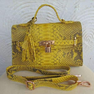 Handgefertigte echte Python Schlangenleder Einkaufstasche Handtasche echte Schlangenhaut Tasche echt Leder Schlangenleder Geldbörse Kreuz Schulter Schlangenleder Geldbörse