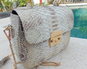 leather snakeskin bag