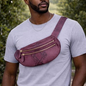 Torebka na ramię z wężowej skóry Pythona – stylowa męska torba na ramię