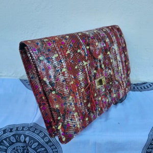 Handgemachte echte Python Schlangenhaut Leder Katzentasche - Einzigartige Luxushandtasche & Geldbörse