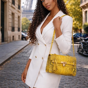 Python-slangenleer-handtas: crossbody-schoudertas