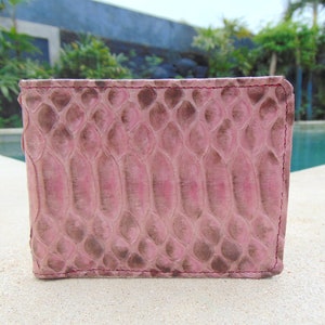 Cartera de piel de serpiente pitón auténtica para hombre, cartera plegable de cuero, exclusiva y limitada.