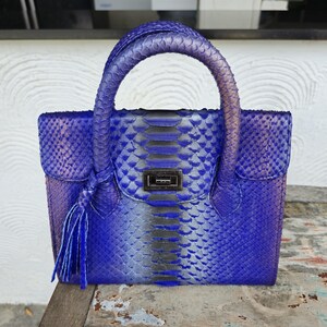 Handgefertigte echte Python Schlangenhaut Tasche Handtasche Handtasche echte Schlangenhaut Tasche echtes Leder Schlangenleder Geldbörse