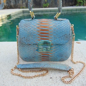 Handgefertigte echte Python Schlangenleder Einkaufstasche Handtasche echte Schlangenhaut Tasche echt Leder Schlangenleder Geldbörse Kreuz Schulter Schlangenleder Geldbörse
