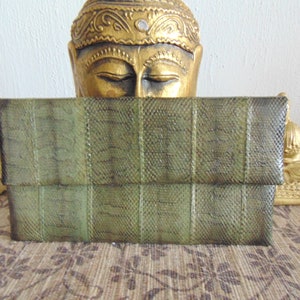 Bolso de mano de auténtica piel de serpiente marina, bolso de mano de piel de serpiente, bolso de mano de piel de serpiente auténtica.