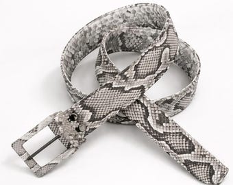 Birmese riem met slangenleer python, luxe handgemaakte jurkriem, uniseks