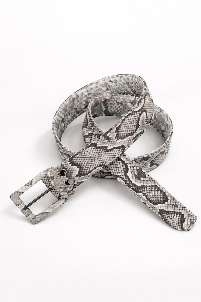 Burmese python snakeskin belt luxus handmade dress belt unisex image 1