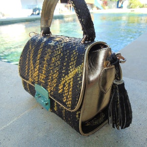 Gold Python Tasche, Python Tasche, Schlangenleder Tasche, Gold Hobo Tasche, Python Geldbeutel, Python Handtasche, Schlangenleder Geldbeutel, Schlangenleder Handtasche, Gold Tasche