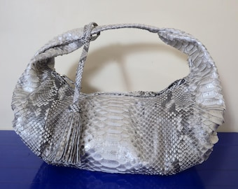 Hobo tas van echt pythonleer | Elegante, nonchalante damestas