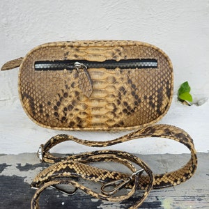 Echte Pythonleder Schlangenhaut Handtasche aus echtem Leder Kreuz Schulter Frau Geldbörse Tasche