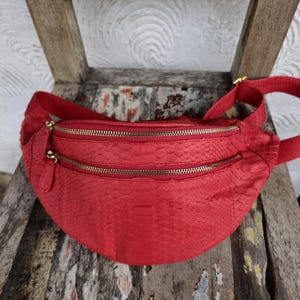 Echte Python Schlangenhaut Gürteltasche - Stylische Schulter Sling für Herren