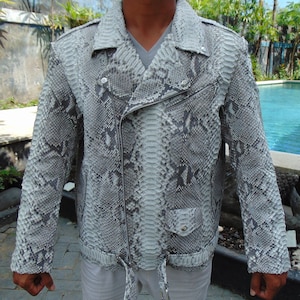 Genuine Snake Skin Handmade Men’s Motorbike Jacket – Custom Made, First Class