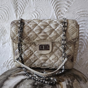 Handgefertigte echte Python Schlangenleder Einkaufstasche Handtasche echte Schlangenhaut Tasche echt Leder Schlangenleder Geldbörse Kreuz Schulter Schlangenleder Geldbörse