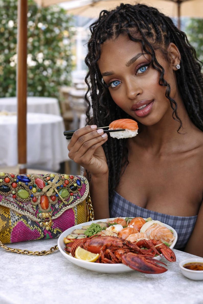 Python Snakeskin Handbag Beaded Shoulder Purse image 1