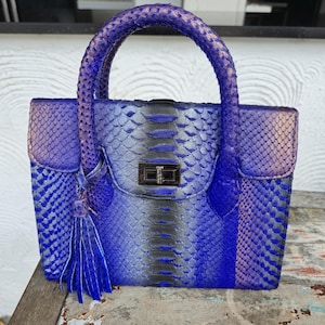 Handgefertigte echte Python Schlangenhaut Tasche Handtasche Handtasche echte Schlangenhaut Tasche echtes Leder Schlangenleder Geldbörse