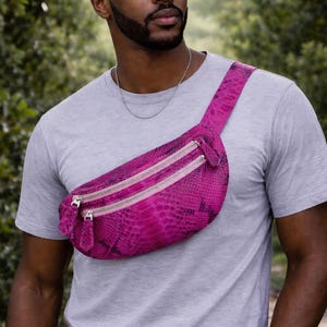 Torebka na ramię z wężowej skóry Pythona – stylowa męska torba na ramię