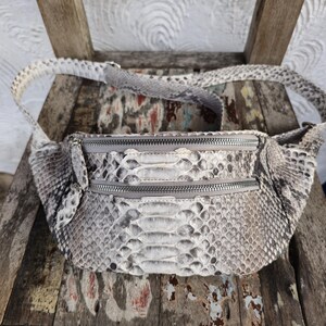 Echte Python Schlangenhaut Gürteltasche - Stylische Schulter Sling für Herren