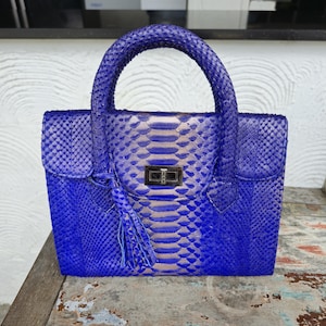 Handgefertigte echte Python Schlangenhaut Tasche Handtasche Handtasche echte Schlangenhaut Tasche echtes Leder Schlangenleder Geldbörse