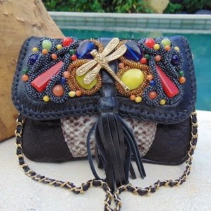 Echte Python Schlangenhaut Handtasche Handtasche echte Schlangenhaut Tasche Schultertasche Frau Geldbeutel Tasche Tote