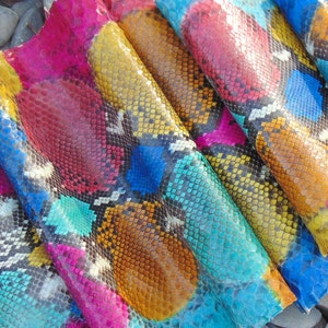 99 tot 110 inch echte python-slangenhuid echt leer maakt tassen, jassen, enz. echte slangenleer authentieke huid regenboog glanzend