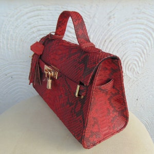 Python Schlangenleder Handtasche: Crossbody Schultertasche Bild 4