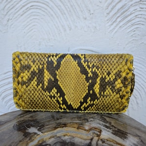 Echte Python Schlangenhaut Damen Geldbörse - Echtleder, große Python Geldbörse mit Reißverschluss