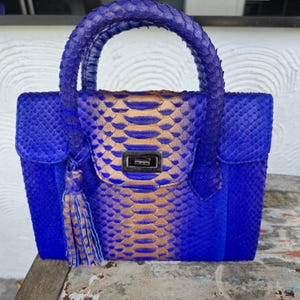 Handgefertigte echte Python Schlangenhaut Tasche Handtasche Handtasche echte Schlangenhaut Tasche echtes Leder Schlangenleder Geldbörse