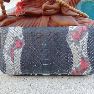 Echte Python Schlangenhaut Frau aus echtem Leder Schlangenhaut Original Python große Brieftasche Reißverschluss herum