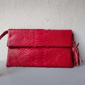 Bolso de mano Indotradeart de piel de serpiente pitón auténtica, hecho a mano – Bolso de viaje