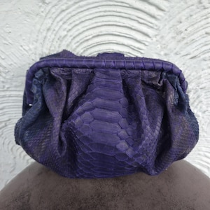 Handgefertigte Echt Python Schlangenleder Wolkentasche - Elegante Lederhandtasche & Clutch für Damen